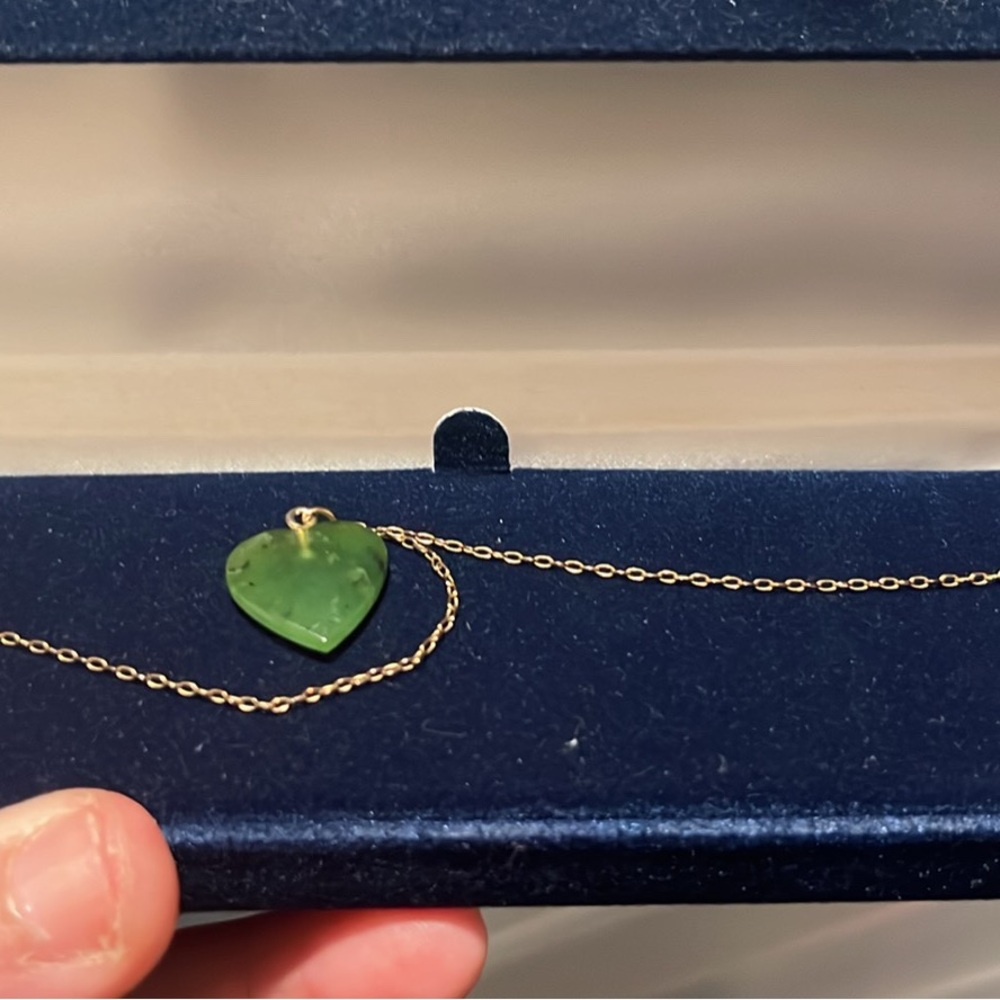 Authentic Jade Necklace on Gold chain